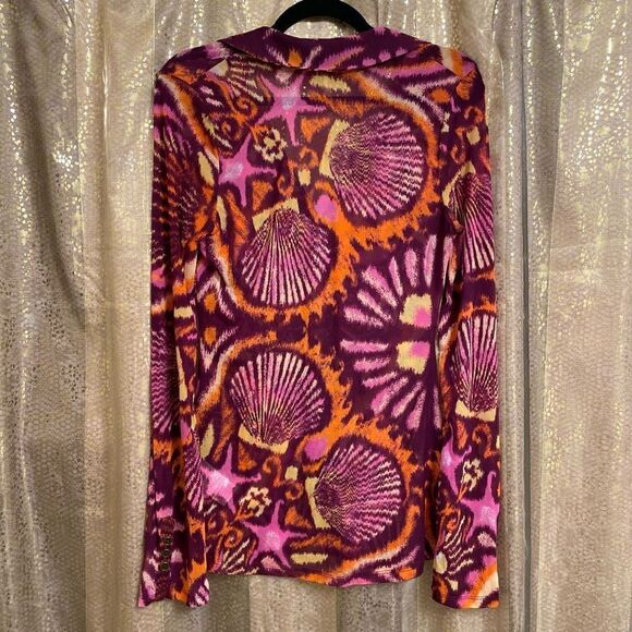Free People Lucky Shirtee Sheer Maroon Pink Disco Night Top NWOT Small - Picture 3 of 6